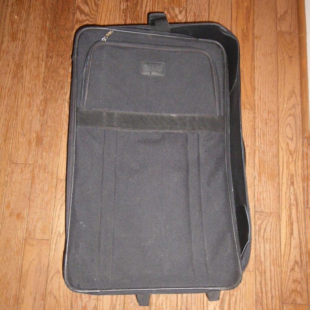 Vintage Large Heavy-Duty Rigid & Flexible Rolling Travel Suitcase